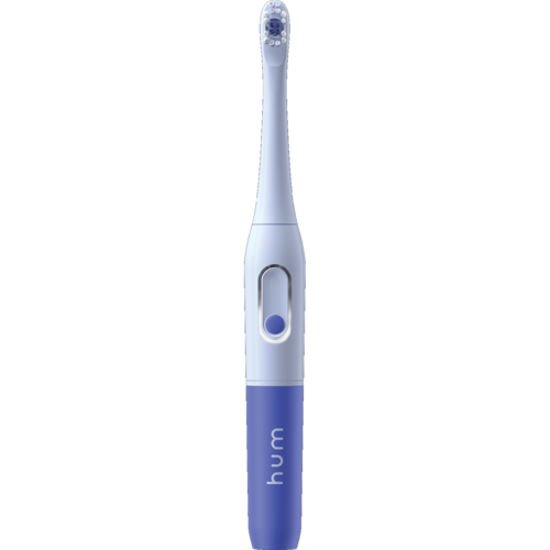 Hum Smart Battery Power Toothbrush with Sonic Vibrations and Travel Case - Blue