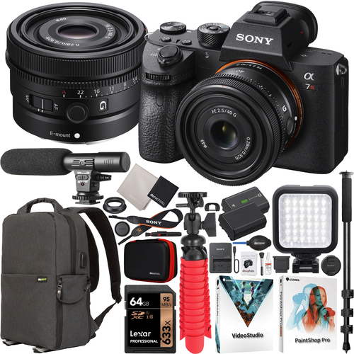 Sony a7R III Mirrorless Full Frame Camera + 40mm F2.5 G FE Lens SEL40F25G Kit Bundle