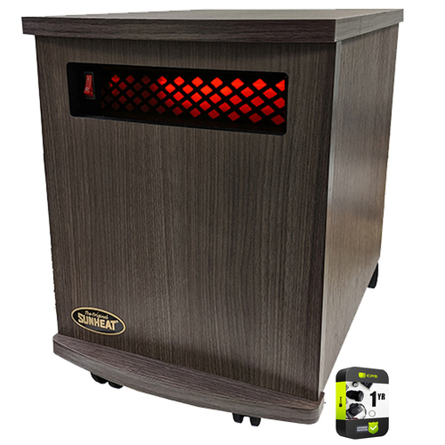 SUNHEAT Indoor Infrared Space Heater Charcoal Walnut with Extended Warranty