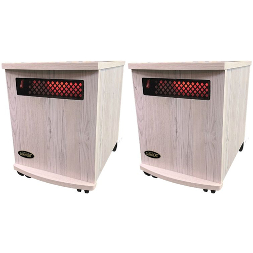 SUNHEAT USA1500-M Indoor Infrared Space Heater, White Painted Wood (2-Pack)