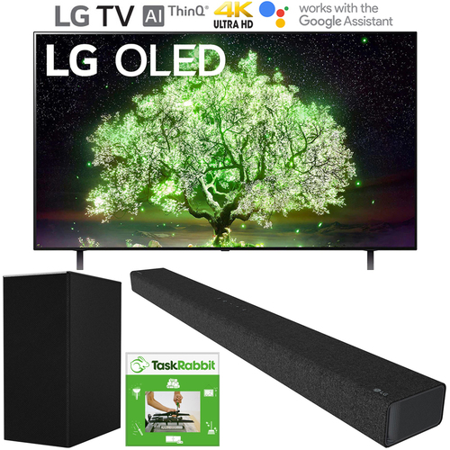 LG 65` A1 Series 4K HDR Smart TV w/ AI ThinQ 2021 + LG SP7Y Soundbar Bundle