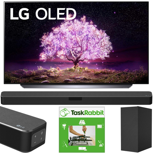 LG OLED77C1PUB 77` 4K Smart OLED TV w/ AI ThinQ (2021) +LG SN5Y Sound Bar Bundle