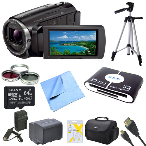 Sony HDR-PJ670 Full HD 60p Camcorder w/ Built-In Projector Deluxe Bundle