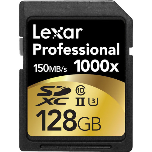 Lexar 128GB Professional 1000x SDHC/SDXC Class 10 UHS-II Memory Card Up to 150 MB/s
