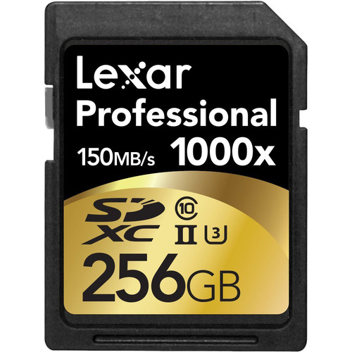 Lexar 256GB Professional 1000x SDHC/SDXC Class 10 UHS-II Memory Card Up to 150 MB/s