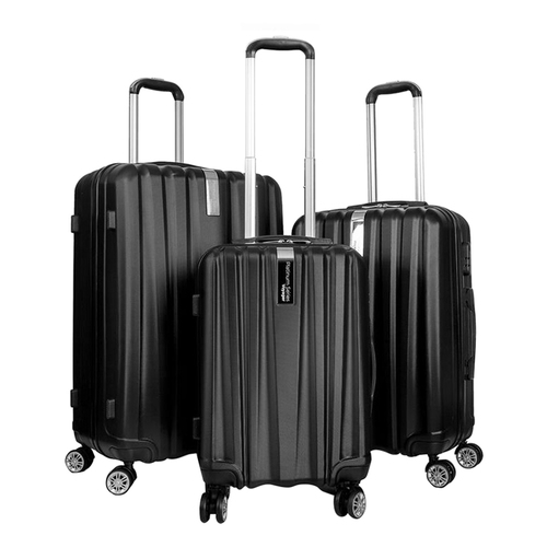 Travel Elite Series - 3 Piece Hardside Spinner Luggage Set (Black)(20
