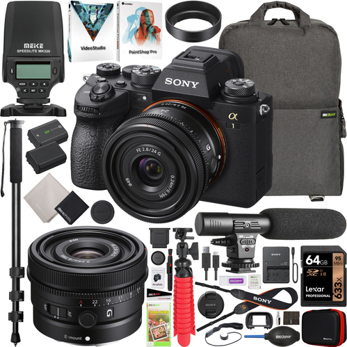 Sony Alpha 1 Full Frame Mirrorless Camera Kit + 24mm F2.8 G Lens SEL24F28G Pro Bundle
