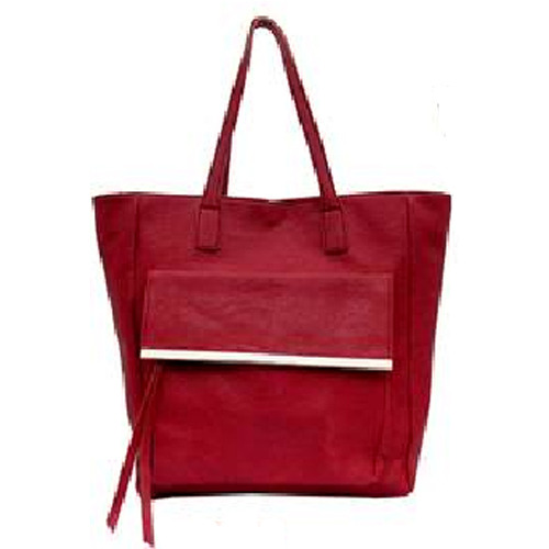 Yoki PU Shoulder Bag with Front Pocket in Burgundy - 2084BDY