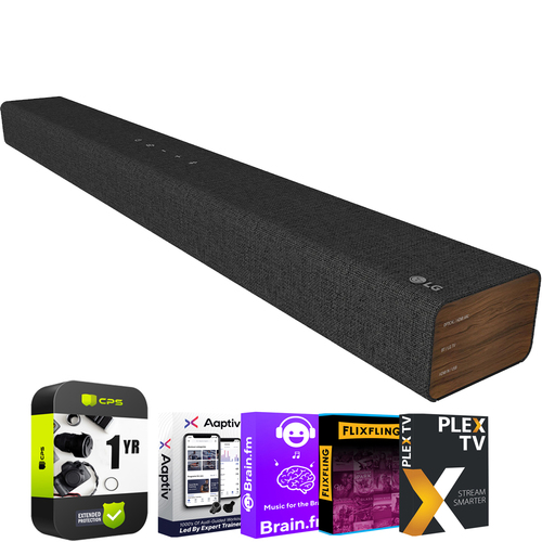LG SP2 2.1 Channel Sound Bar with Built-In Subwoofer + Audio Protection Bundle