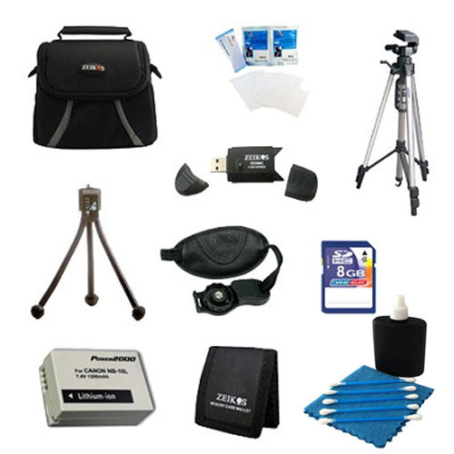 Special Loaded Tripod and NB-10L Kit For Canon Powershot SX40,SX50, G15,G16 & G1X