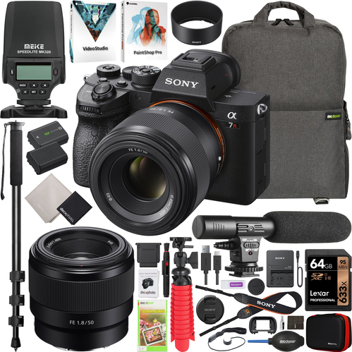 Sony a7R IV Mirrorless Full Frame Camera Bundle + 50mm F1.8 FE Lens SEL50F18F Kit 