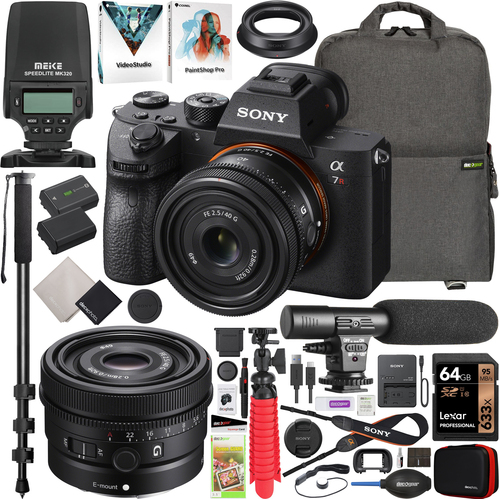 Sony a7R III Mirrorless Full Frame Camera Bundle + 40mm F2.5 G FE Lens SEL40F25G Kit