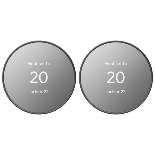 Google Nest Programmable Smart Wi-Fi Thermostat for Home 2-Pack, Charcoal