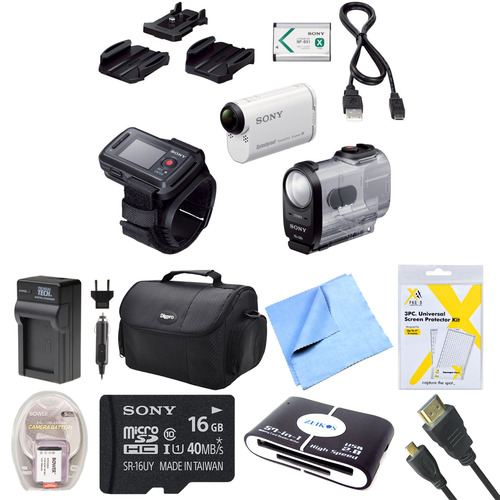 Sony HDR-AS200VR/W Action Cam Kit with Live View Remote Bundle