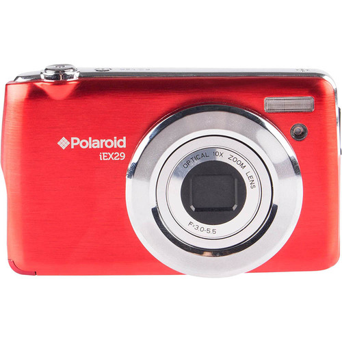 Polaroid iEX29 18MP 10x Optical Zoom Digital Camera with HD Movie Recording (Red)
