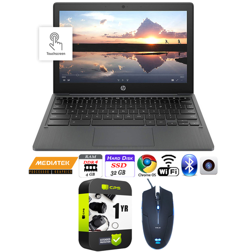 Hewlett Packard Chromebook 11.6` MediaTek MT8183 4GB/32GB Touch Laptop + Protection Pack + Mouse