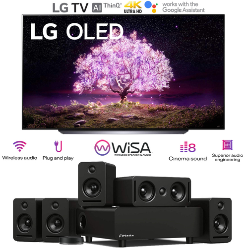 LG 55 Inch 4K Smart OLED TV (2021) + Platin Audio System w/ WiSA Transmitter