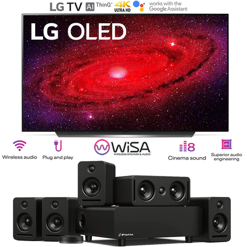 LG OLED65CXPUA 65` CX 4K Smart OLED TV + Platin Audio System w/ WiSA Transmitter