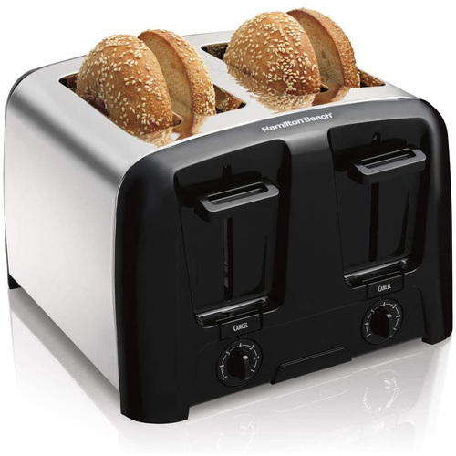 Hamilton Beach 4 Slice Toaster, Extra-Wide Slots, Crumb Tray - Chrome (24614Z)