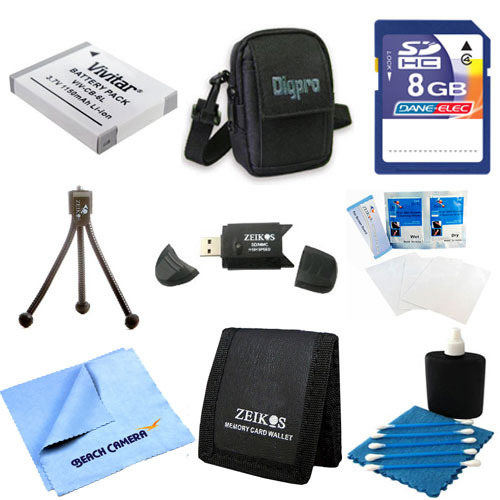 Special Loaded Value 8GB Card & BP-6L Battery Kit for Canon SX500,SX260,D20,S95 & 500HS