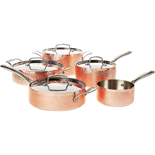 Hammered Collection 9-Piece Cookware Set - Copper (HCTP-9)