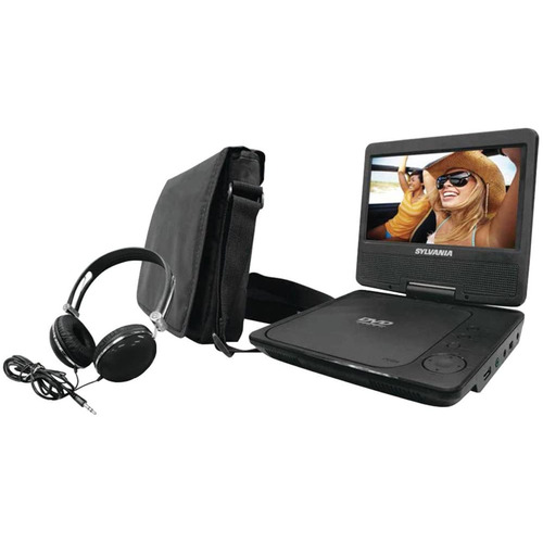 Sylvania 7` Portable DVD Player Travel Bundle - Black (SDVD7060-Combo-Black)