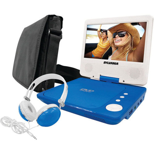 Sylvania 7` Portable DVD Player Travel Bundle - Blue (SDVD7060-Combo-Blue)