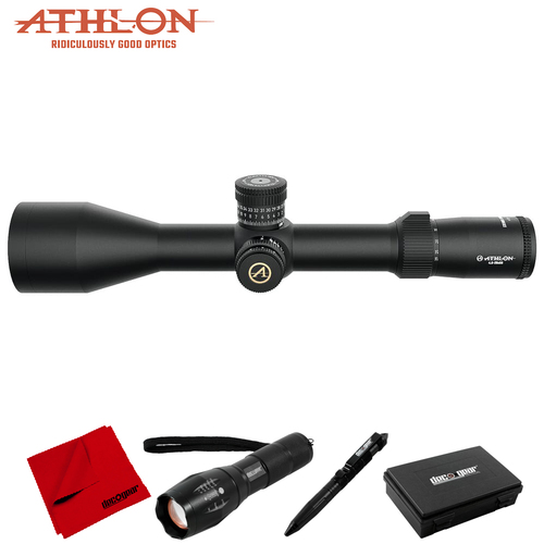 Athlon Optics Cronus BTR GEN2 4.5-29x56 Rifle Scopes APLR5 IR MOA + Tactical Flashlight Bundle