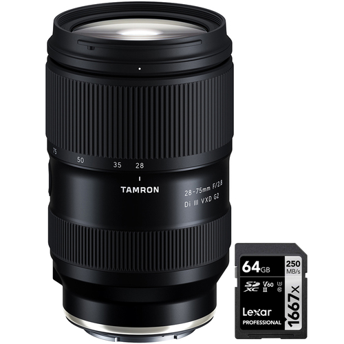 Tamron 28-75mm F2.8 Di III VXD G2 Lens for Sony E-Mount Mirrorless + 64GB Card