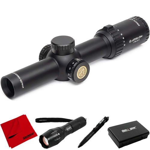 Athlon Optics Argos BTR GEN2 1-8x24 Riflescope Black with Flashlight Bundle