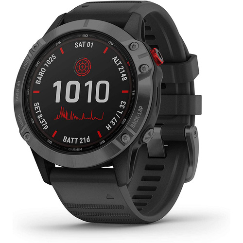 Garmin fenix 6 Pro Solar Multisport GPS Smartwatch (Slate Gray w/ Black Band)