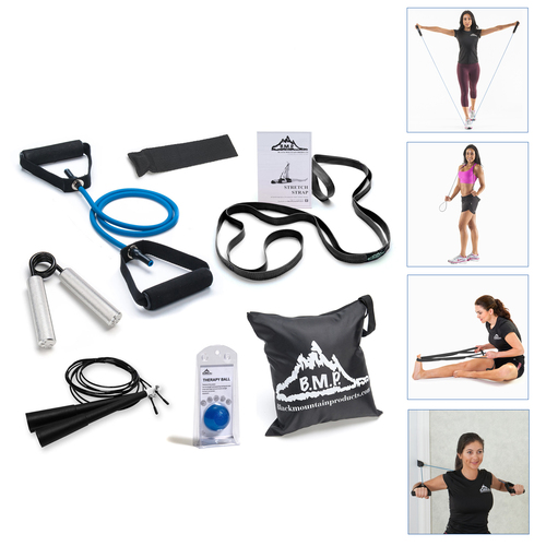 Home Gym 7-Piece Fitness Kit Resistance Training, Stretching Set, Grip Enhancers