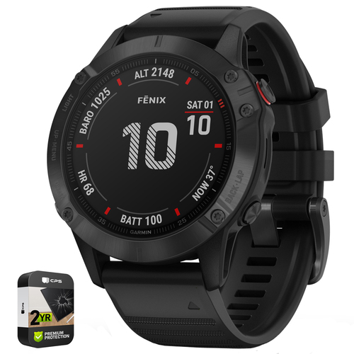 Garmin Fenix 6 PRO Multisport GPS Smartwatch Black with Black Band + Warranty