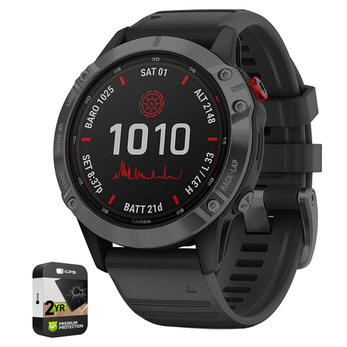 Garmin Fenix 6 Pro Solar GPS Smartwatch Slate Gray w/ Black Band+2 Year Warranty
