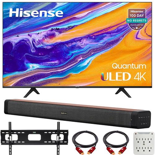 Hisense 65U6G 65` 4K ULED Quantum HDR Smart TV w/ Deco Home 60W Soundbar Bundle
