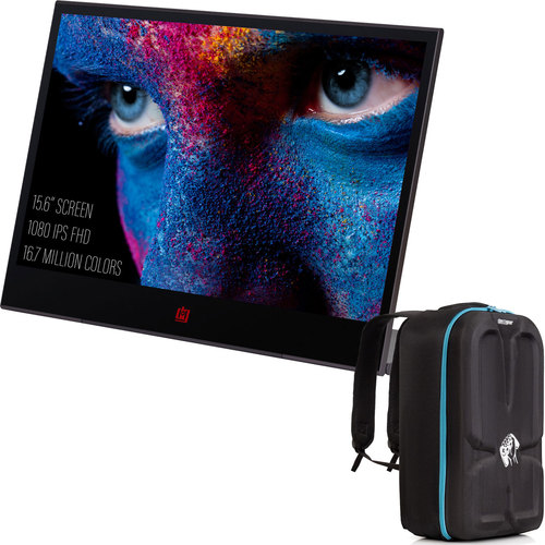 Deco Gear 15.6` 1920x1080 60Hz Portable Monitor Bundle with Playstation 5 Travel Backpack