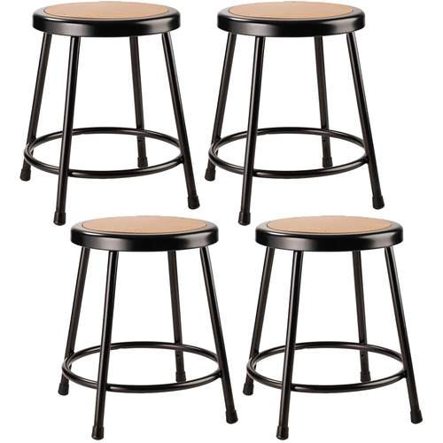 National Public Seating 18 Inch Heavy Duty Steel Stool Black 4 Pack