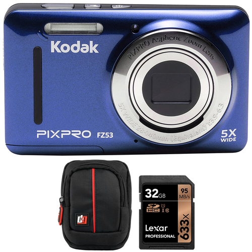 Kodak PIXPRO Friendly Zoom FZ53-BL 16MP Digital Camera +Accessories Bundle
