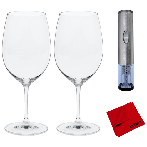 Riedel Vinum Cabernet Sauvignon Wine Glasses, Set of 2 w/ Wine Bottle Opener Bundle