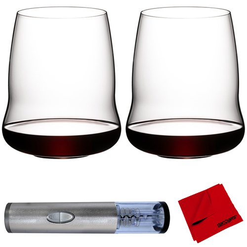 Riedel 2x Winewings SL Stemless Cabernet Sauvignon Glasses +Wine Bottle Opener Bundle