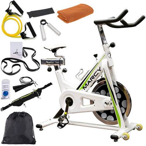 Marcy NSP-122 Deluxe Club Revolution Cycle - White/Green w/ Fitness Bundle