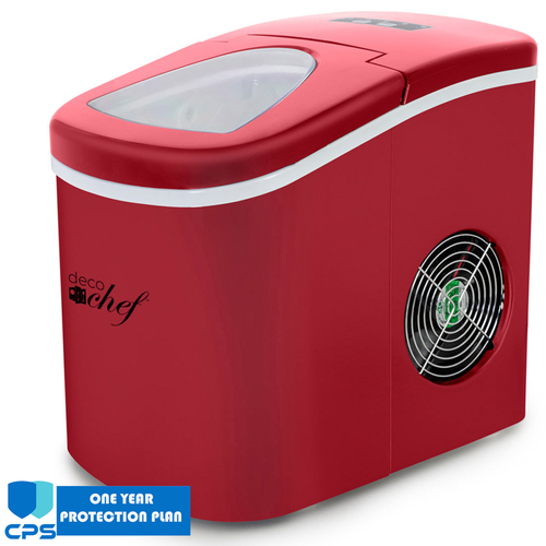 Deco Chef Compact Electric Ice Maker Red with 1 Year Extended Warranty