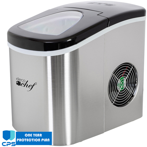 Deco Chef Compact Electric Ice Maker Stainless Steel + 1 Year Extended Warranty