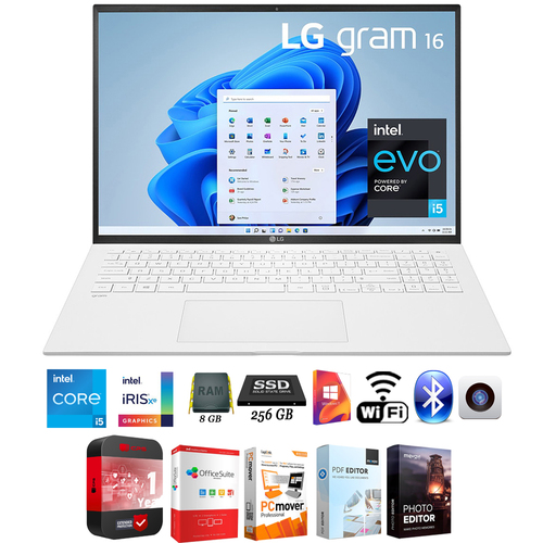 LG gram 16` Laptop, Intel Evo Core i5 Processor, 8GB/256GB SSD + Protection Pack