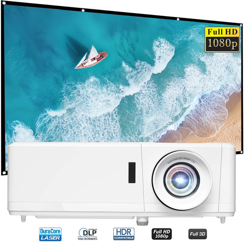 Optoma HZ39HDR 4000 Lumen Laser Home Theater Projector w/ 120` Screen