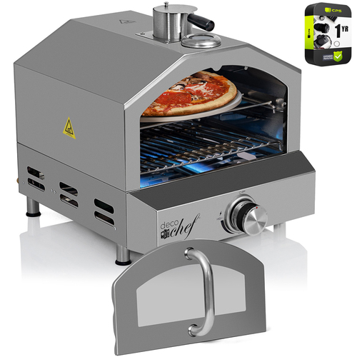 Deco Chef 2-in-1 Propane Gas Pizza Oven & Grill Portable Peel+Extended Warranty
