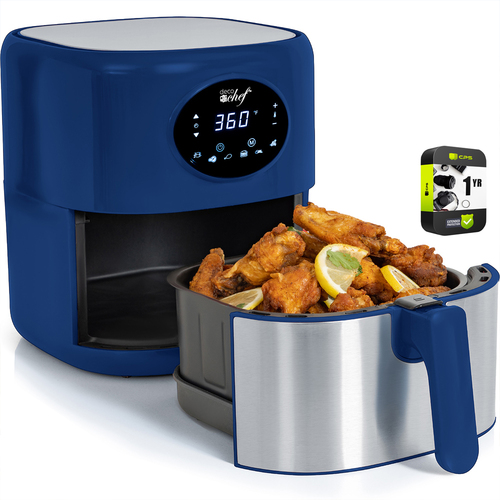 Deco Chef 3.7QT Digital Air Fryer w/ 6 Cooking Presets Blue + Extended Warranty