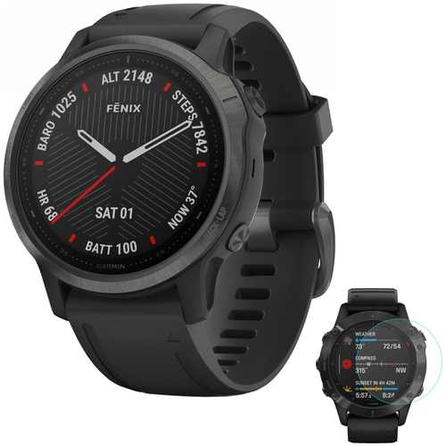 Garmin 010-02159-24 fenix 6S Sapphire Multisport GPS Smartwatch +Screen Protector