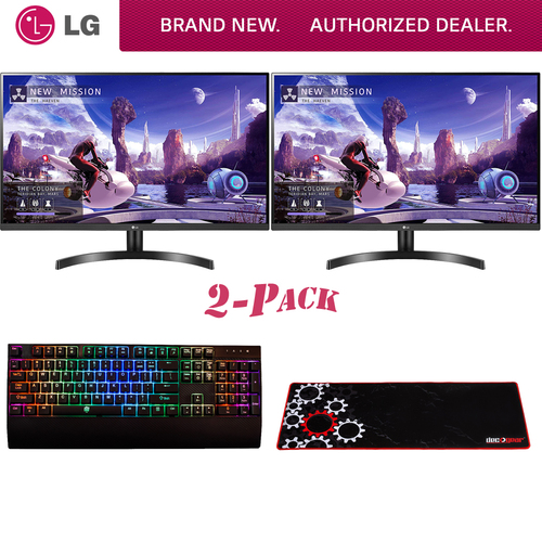 LG 27QN600-B 27` QHD IPS Dual Monitor with AMD FreeSync, HDR10 + Gaming Bundle