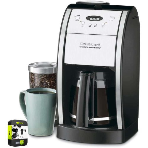 Cuisinart 12-Cup Automatic Grind and Brew Coffeemaker & Grinder Black + Warranty